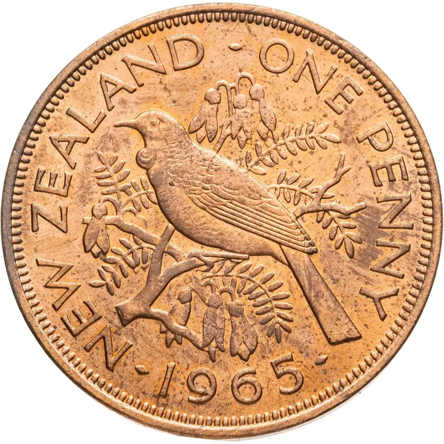 Новая Зеландия 1 пенни (penny) 1965, аверс