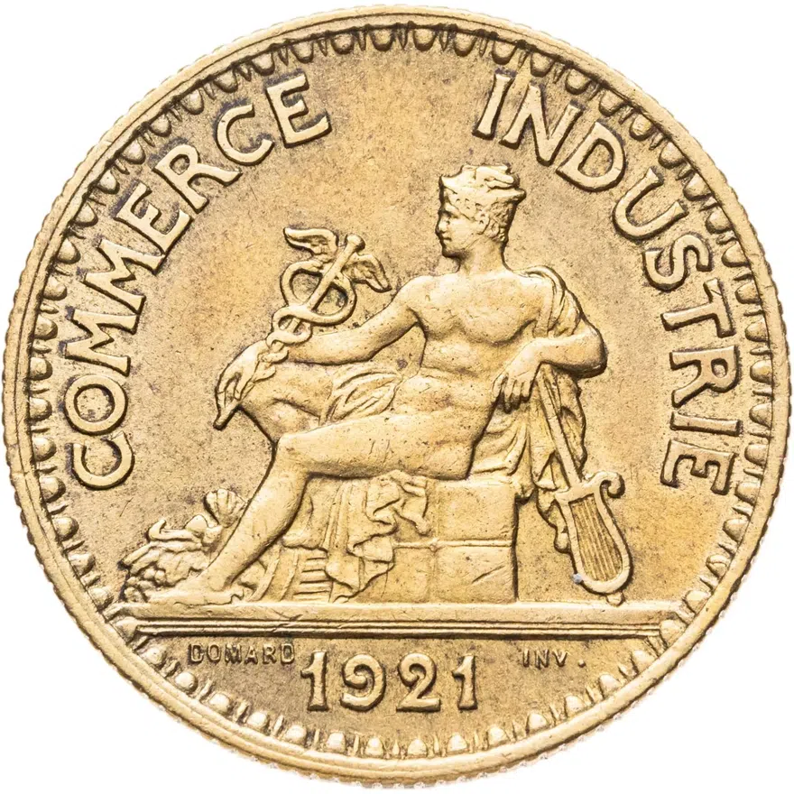 Франция 2 франка (francs) 1921, аверс