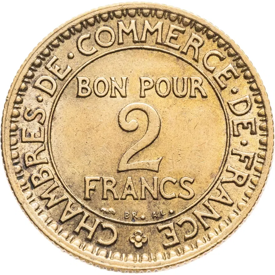 Франция 2 франка (francs) 1921, реверс