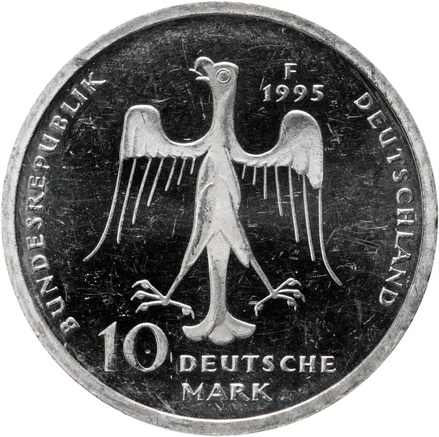 Германия 10 марок 1995 "800 лет со дня смерти Генриха Льва" (F), реверс