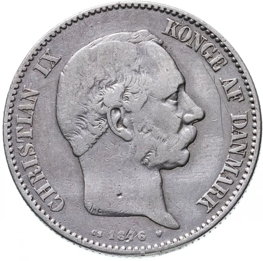 Дания 2 кроны (kroner) 1876, аверс