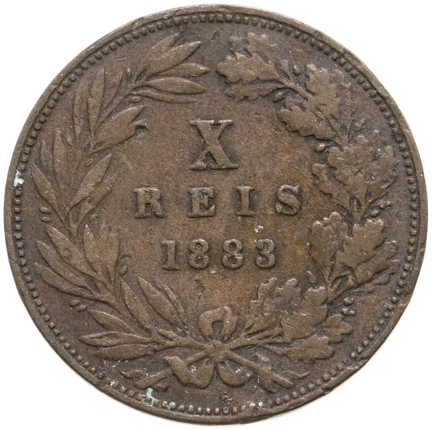Португалия 10 рейс (reis) 1883