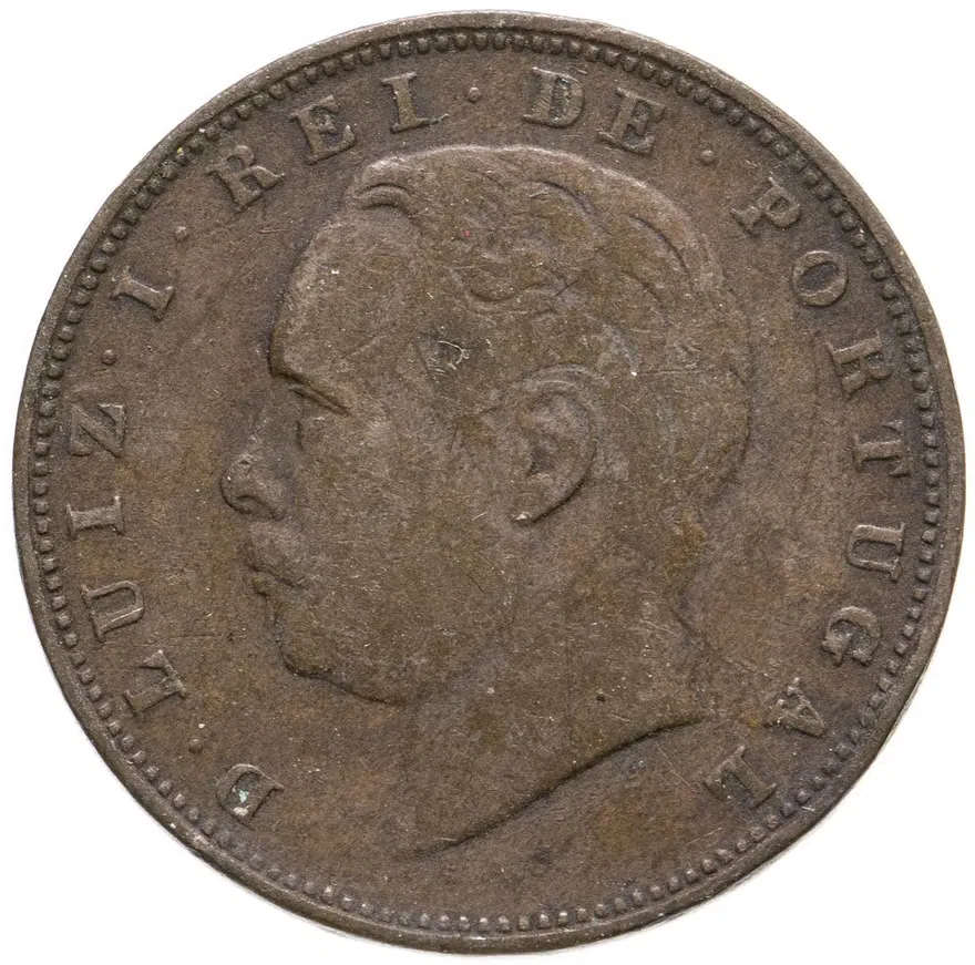 Португалия 10 рейс (reis) 1883, реверс