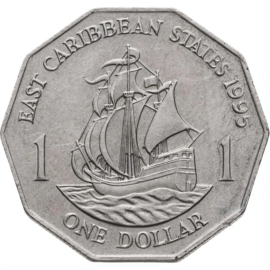 Восточные Карибы 1 доллар (dollar) 1995, реверс