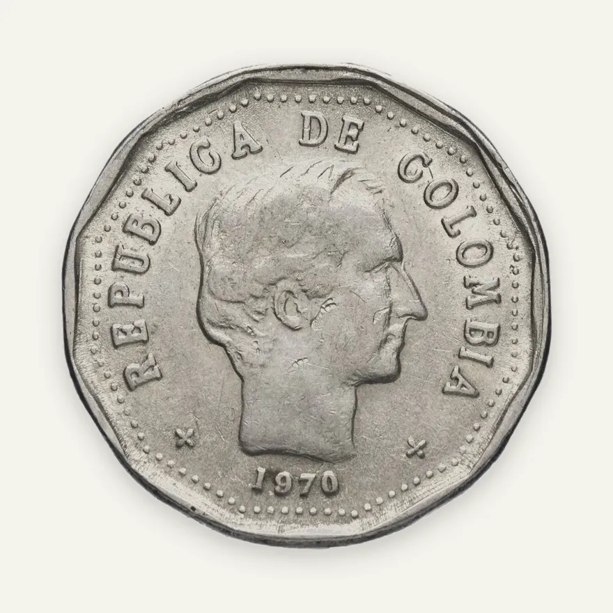 Колумбия 50 сентаво 1970, реверс