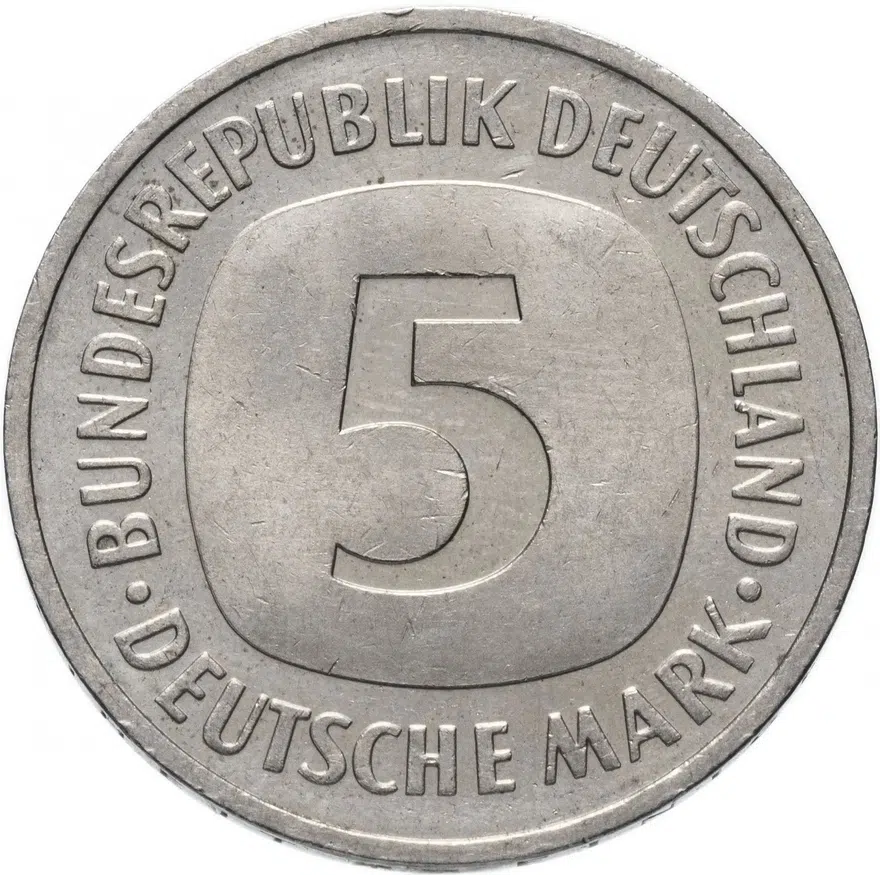 Германия 5 марок 1992 D, аверс