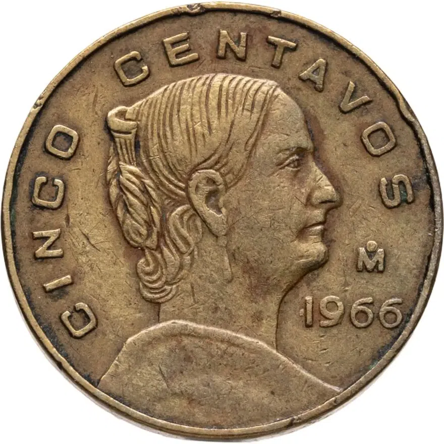 Мексика 5 сентаво (centavos) 1966, аверс