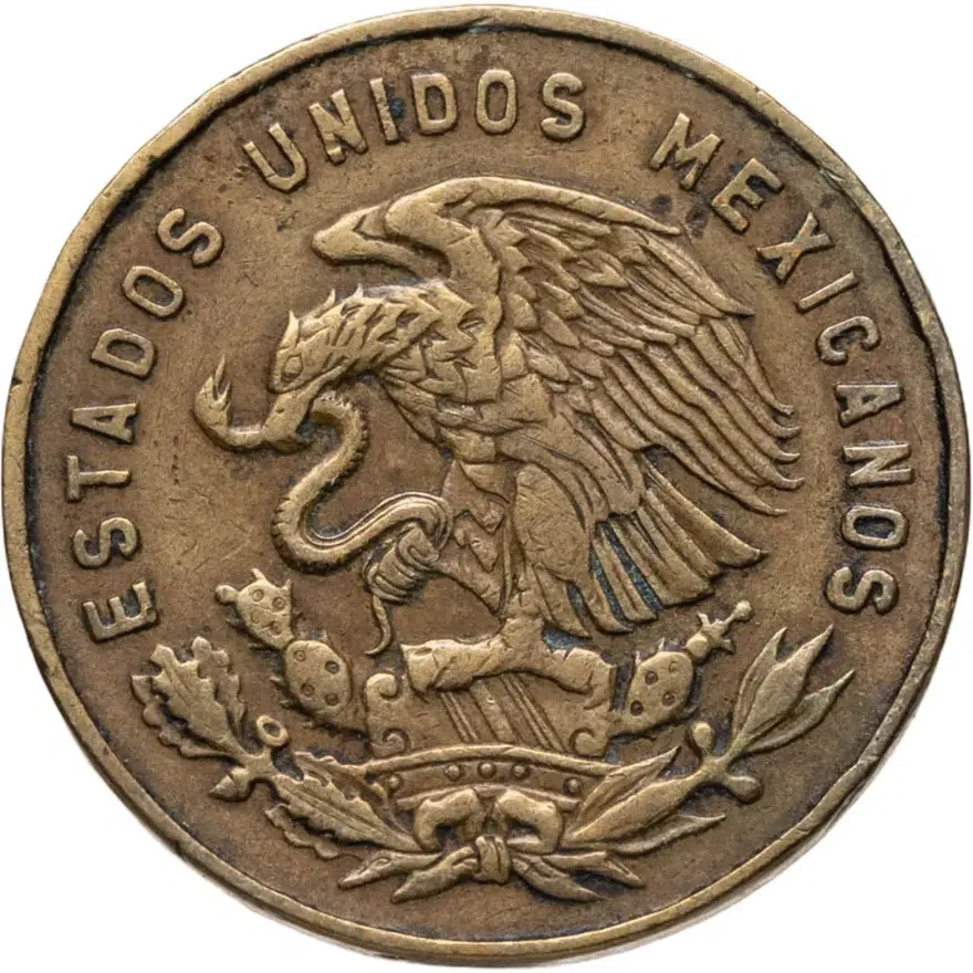 Мексика 5 сентаво (centavos) 1966, реверс