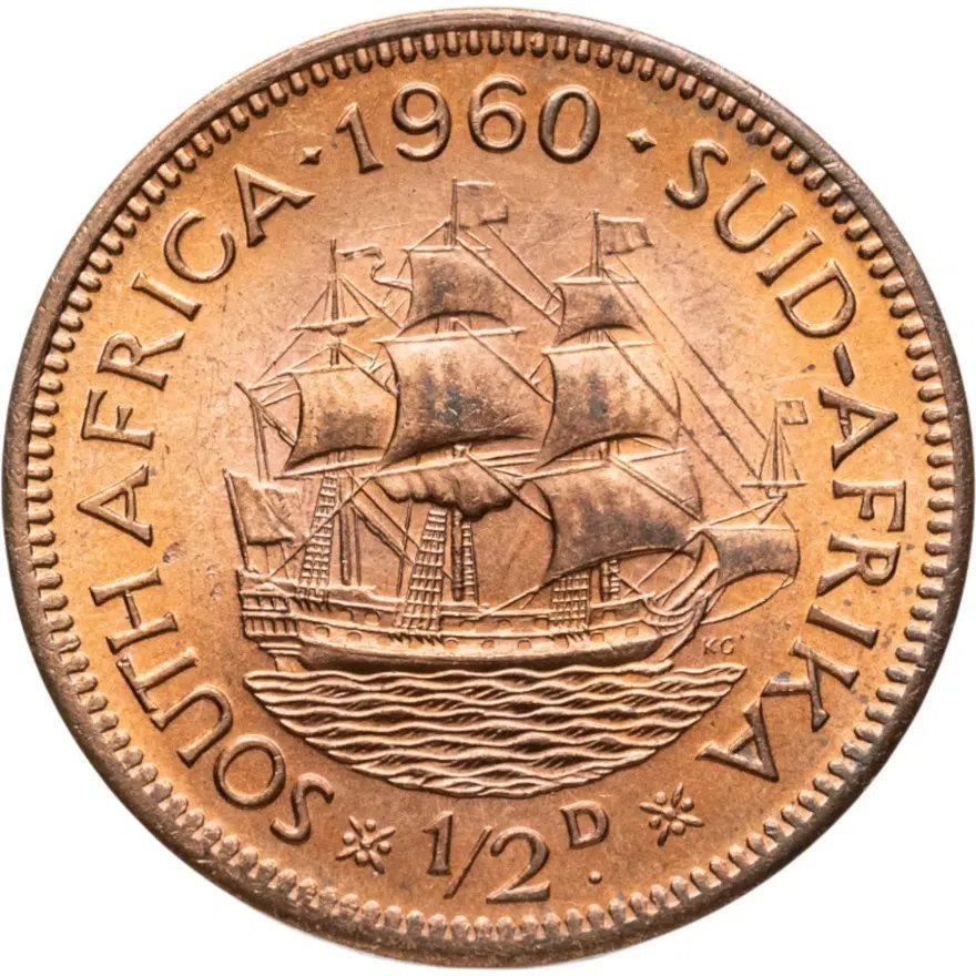 ЮАР 1/2 пенни (penny) 1960