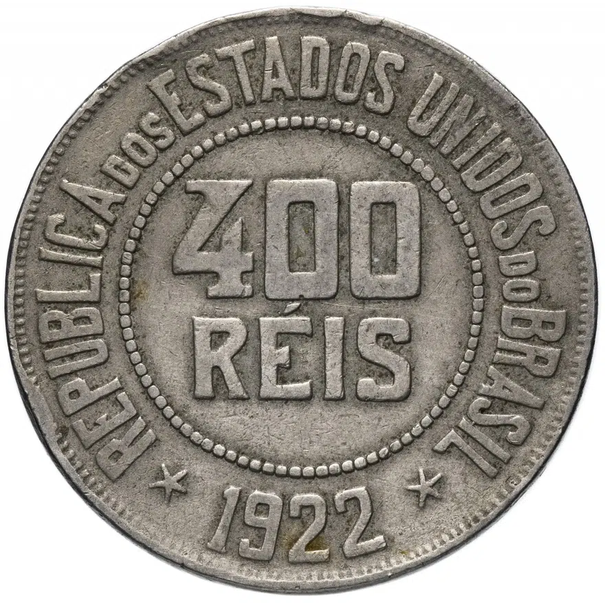 Бразилия 400 реалов (reis) 1922, реверс