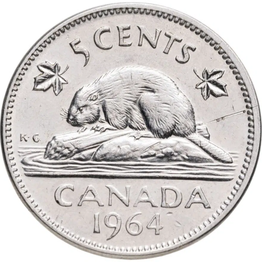 Канада 5 центов (cents) 1964, аверс