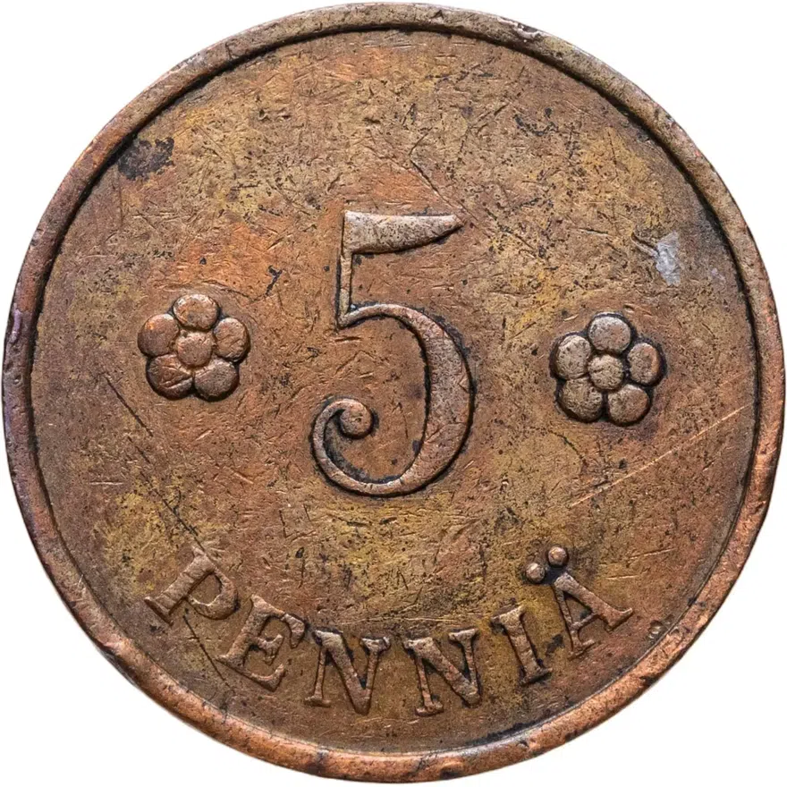 Финляндия 5 пенни (pennia) 1935