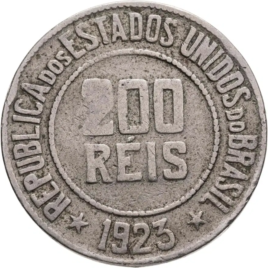 Бразилия 200 реалов (рейс, reis) 1923, реверс