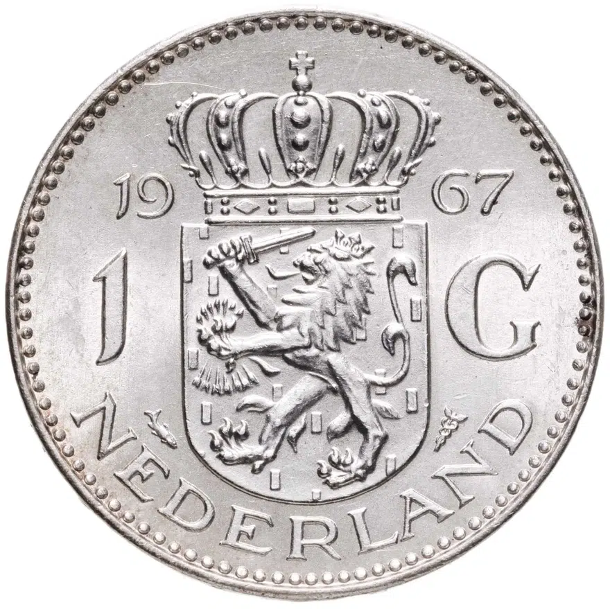 Нидерланды 1 гульден 1967, реверс