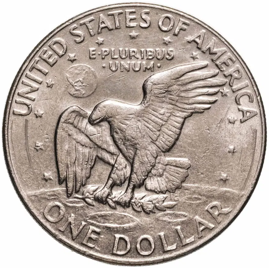 США 1 доллар (dollar) 1977 D доллар Эйзенхауэра знак монетного двора "D" - Денвер, реверс