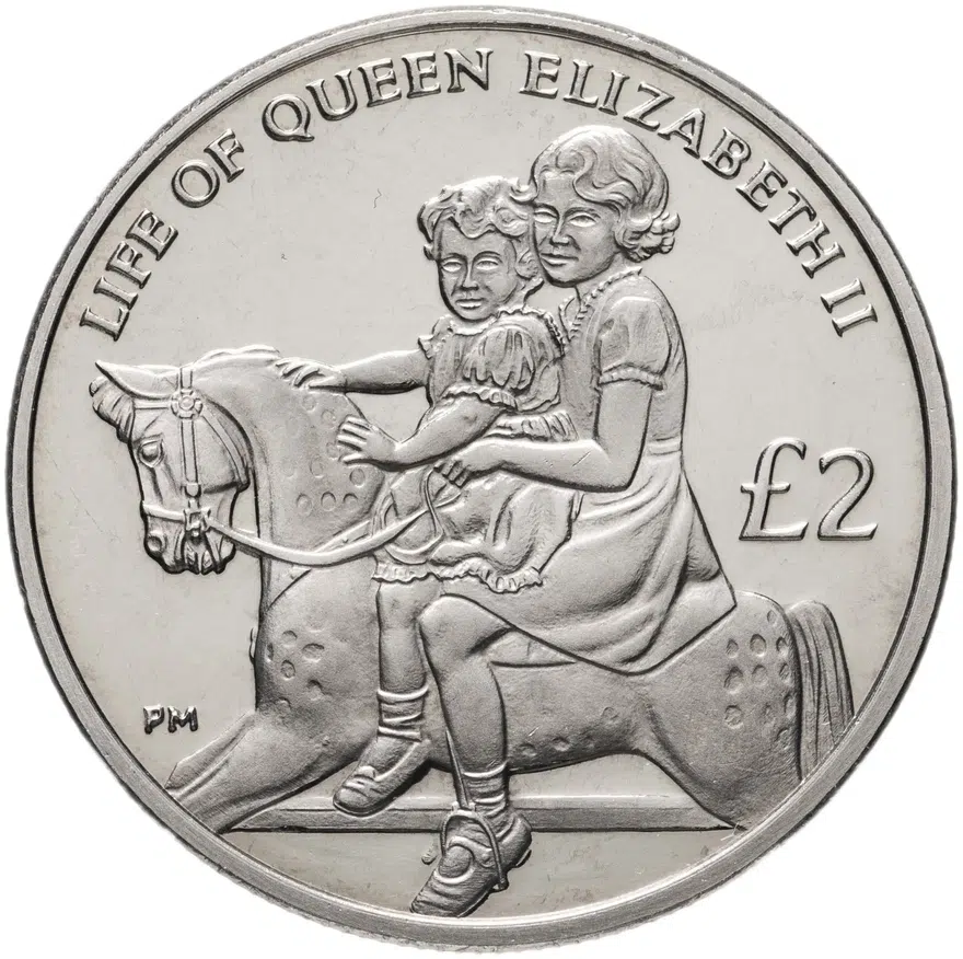 Британская территория Индийского океана 2 фунта (pounds) 2012  Жизнь Елизаветы II (Елизавета и Маргарет), реверс