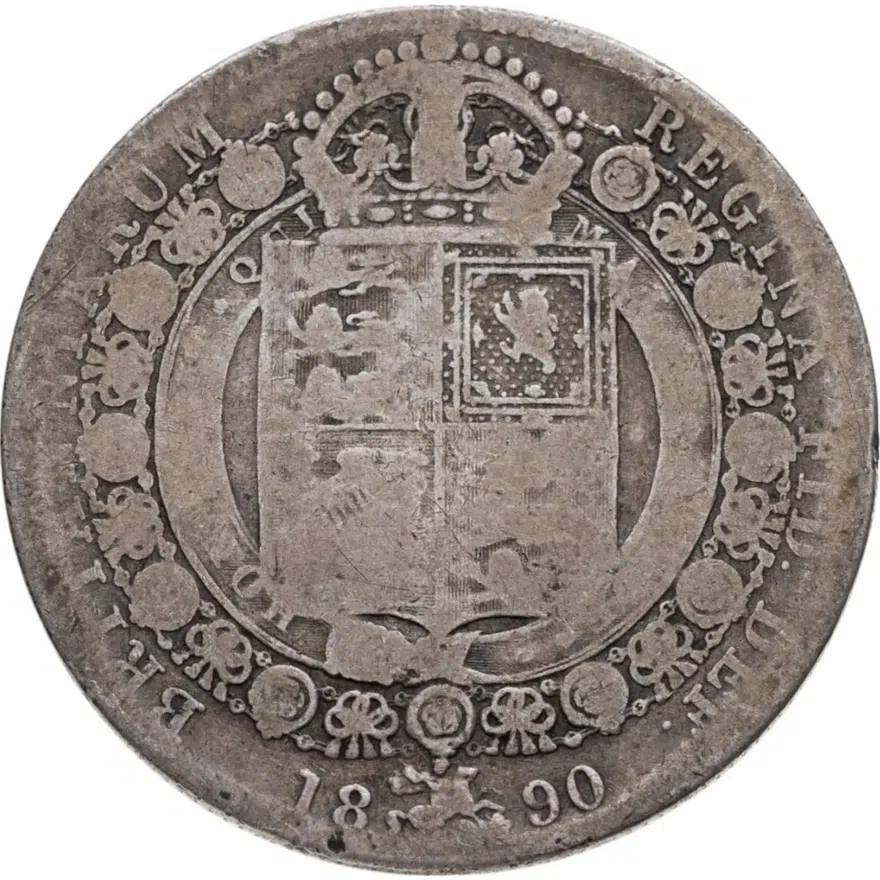 Великобритания 1/2 кроны (crown) 1890, реверс