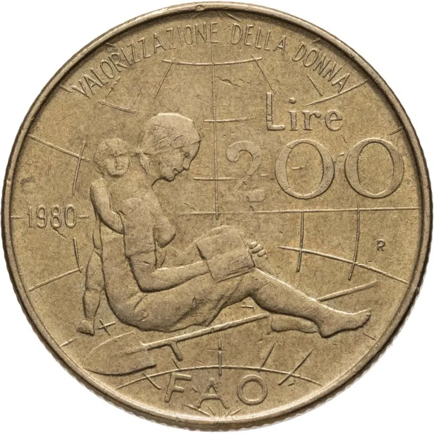 Италия 200 лир (lire) 1980  FAO (ФАО) - Международный женский год