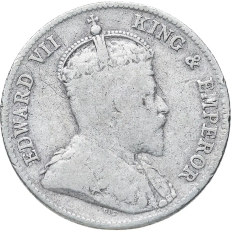 Цейлон 25 центов (cents) 1909, реверс