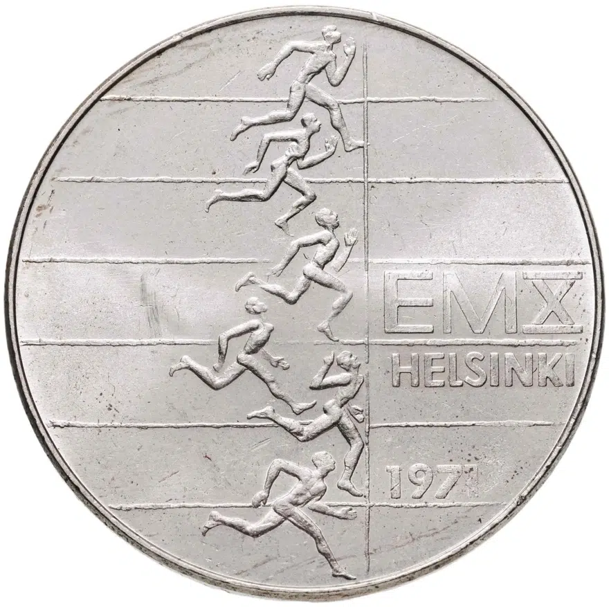 Финляндия 10 марок (markkaa) 1971  X Чемпионат Европы по легкой атлетике