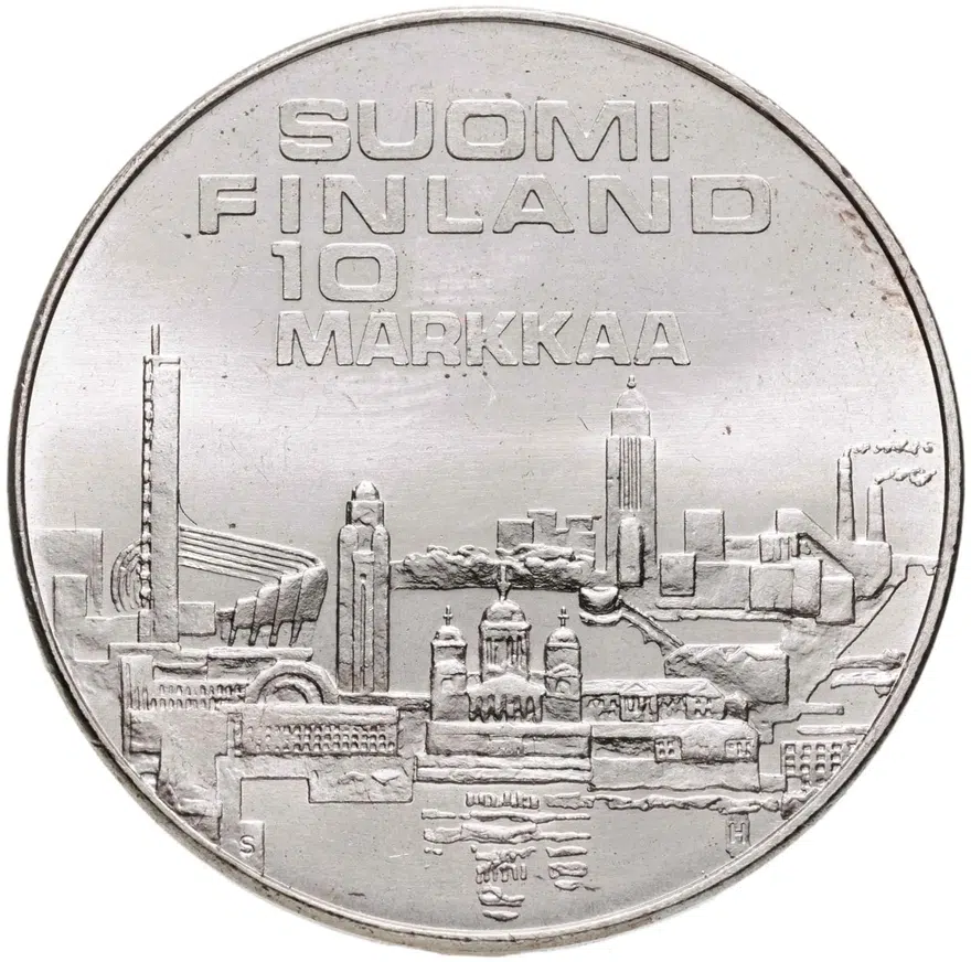 Финляндия 10 марок (markkaa) 1971  X Чемпионат Европы по легкой атлетике, реверс