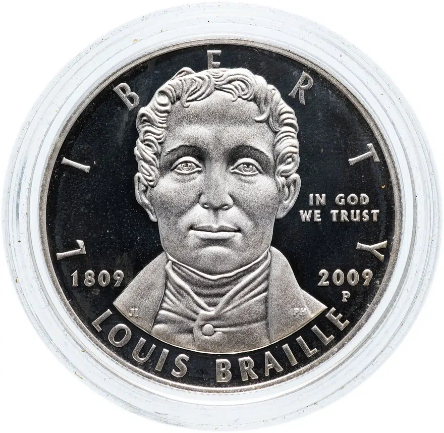 США 1 доллар (dollar) 2009 "200 лет со дня рождения Луи Брайля", аверс