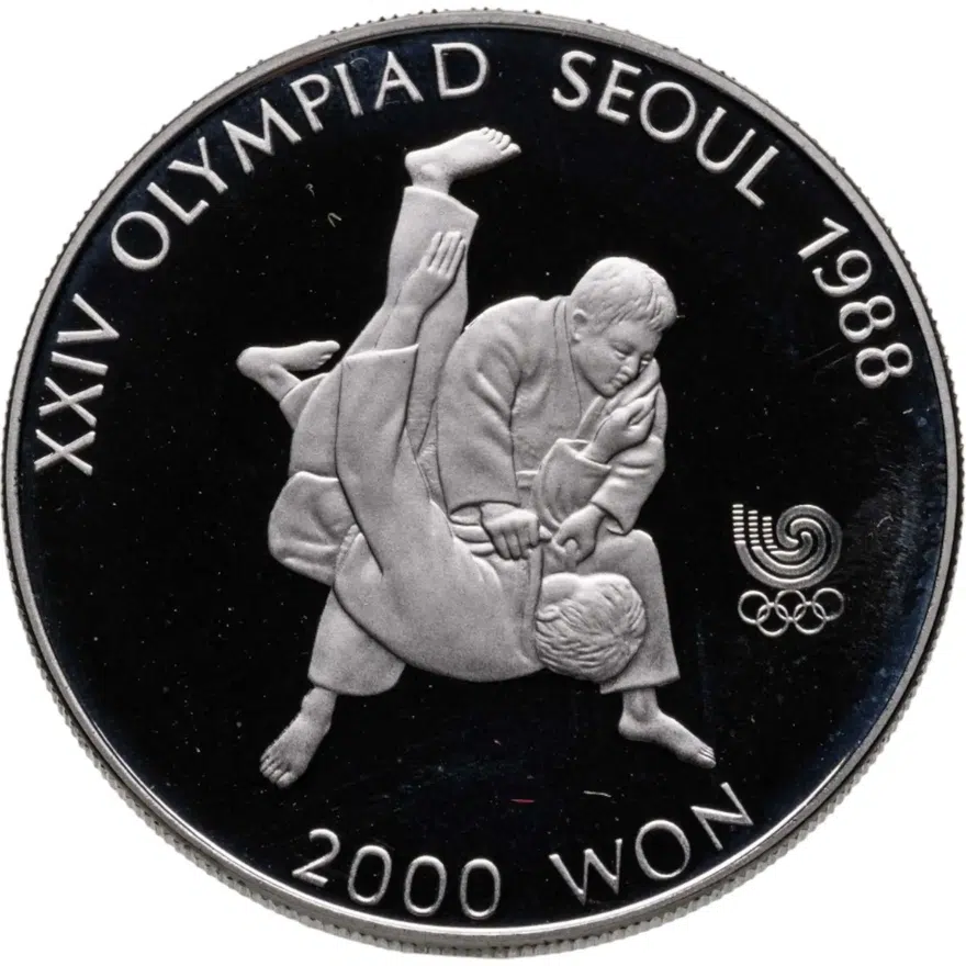 Южная Корея 2000 вон (won) 1987 XXIV летние Олимпийские Игры, Сеул 1988 - дзюдо