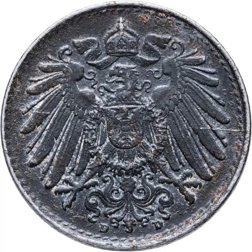 Германия 5 пфеннигов (pfennig) 1920 D, реверс