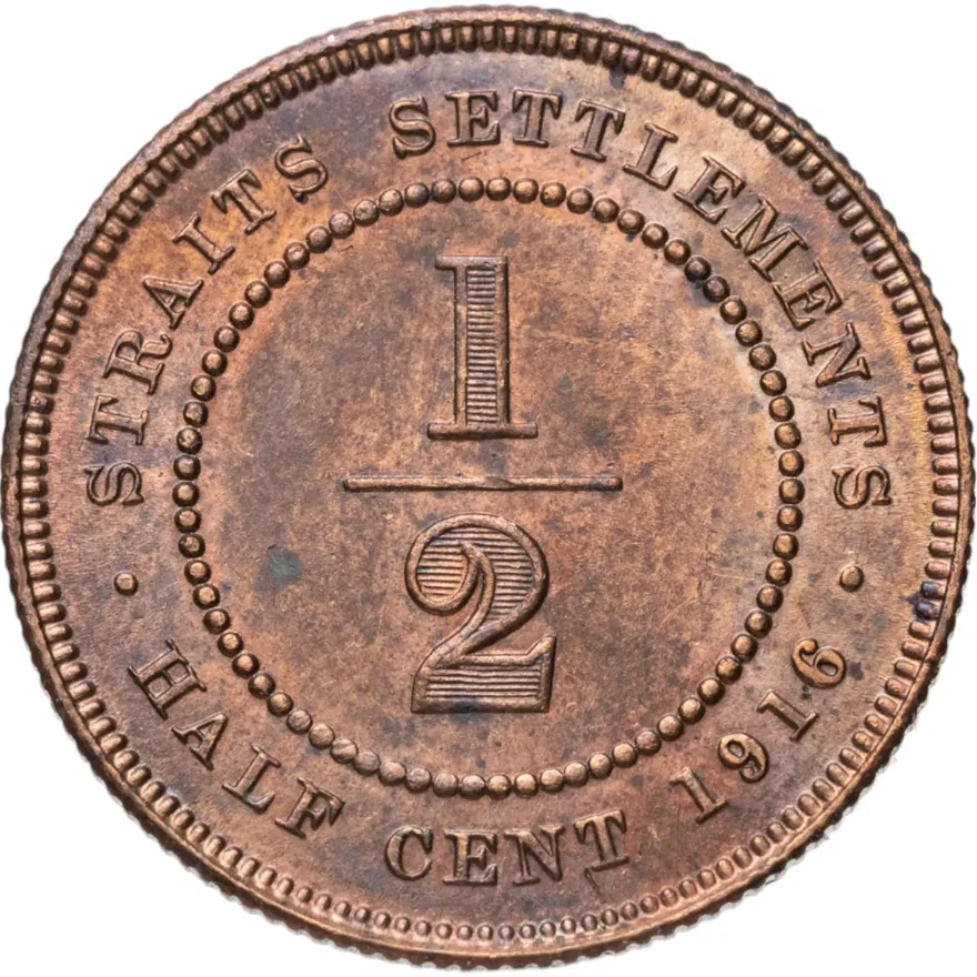 Стрейтс Сетлментс 1/2 цента (cent) 1916