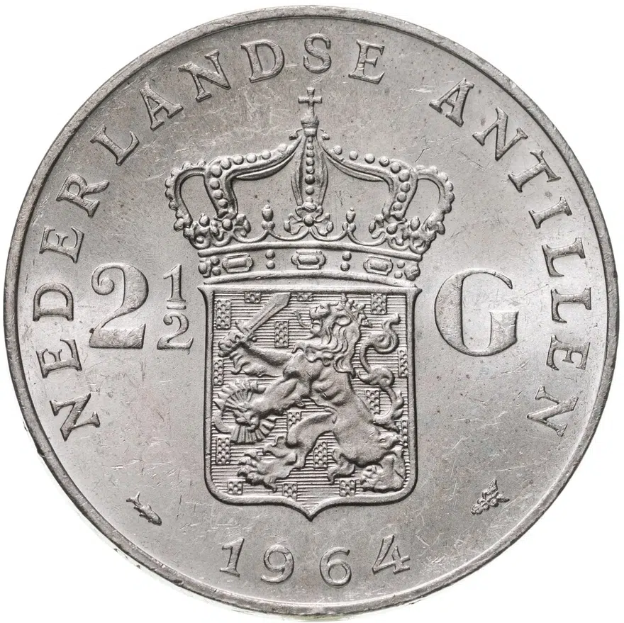 Нидерландские Антильские острова 2 1/2 гульдена (gulden) 1964