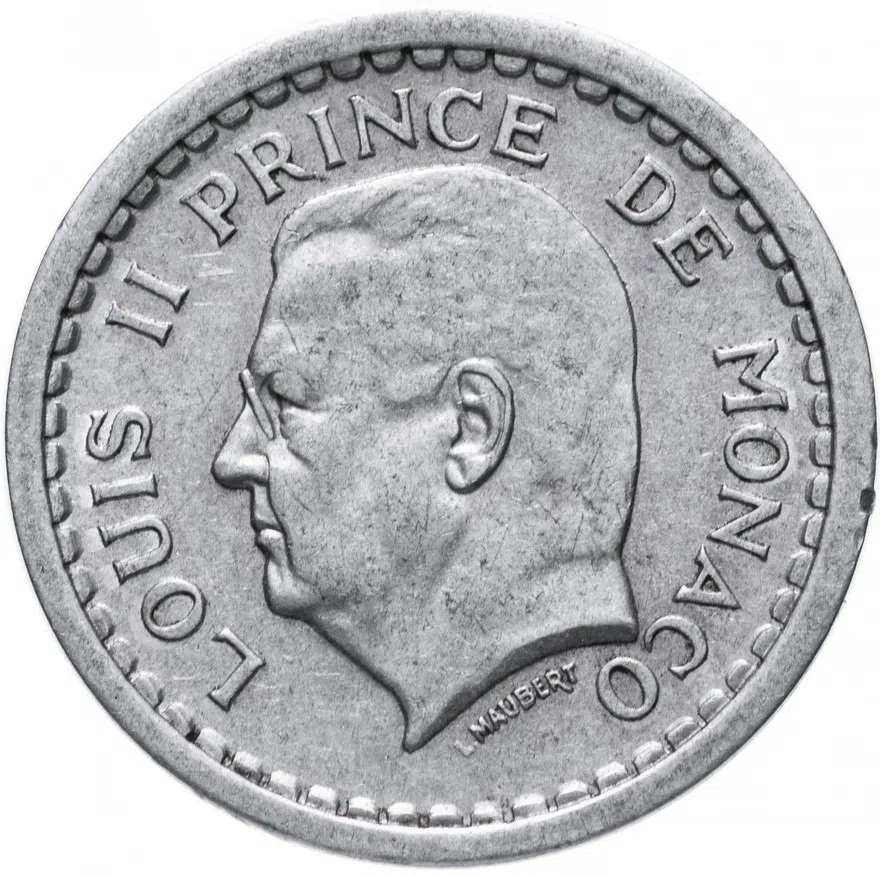 Монако 1 франк (franc) 1943, реверс