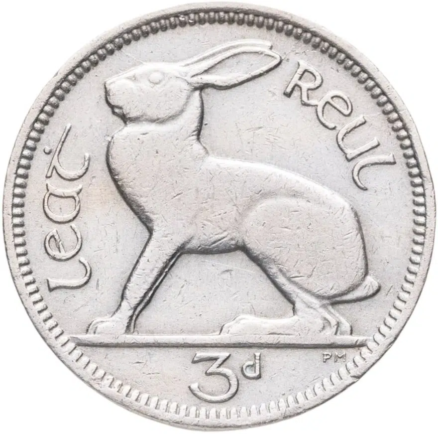Ирландия 3 пенса (pence) 1943, реверс