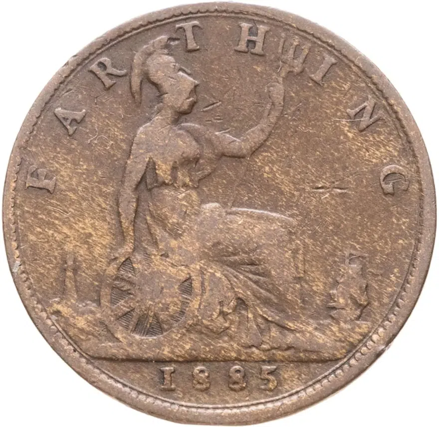 Великобритания 1 фартинг (farthing) 1885, аверс