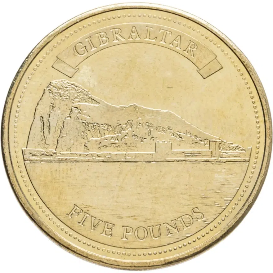 Гибралтар 5 фунтов (pounds) 2010, реверс