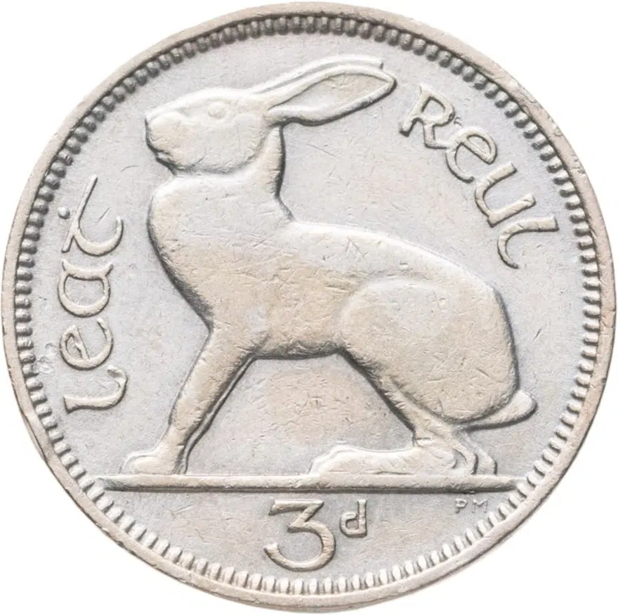 Ирландия 3 пенса (pence) 1950, реверс