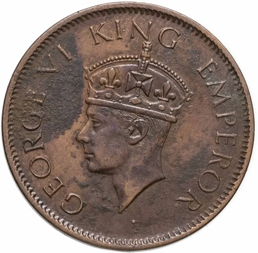 Индия (Британская) 1/4 анны (anna) 1940, реверс