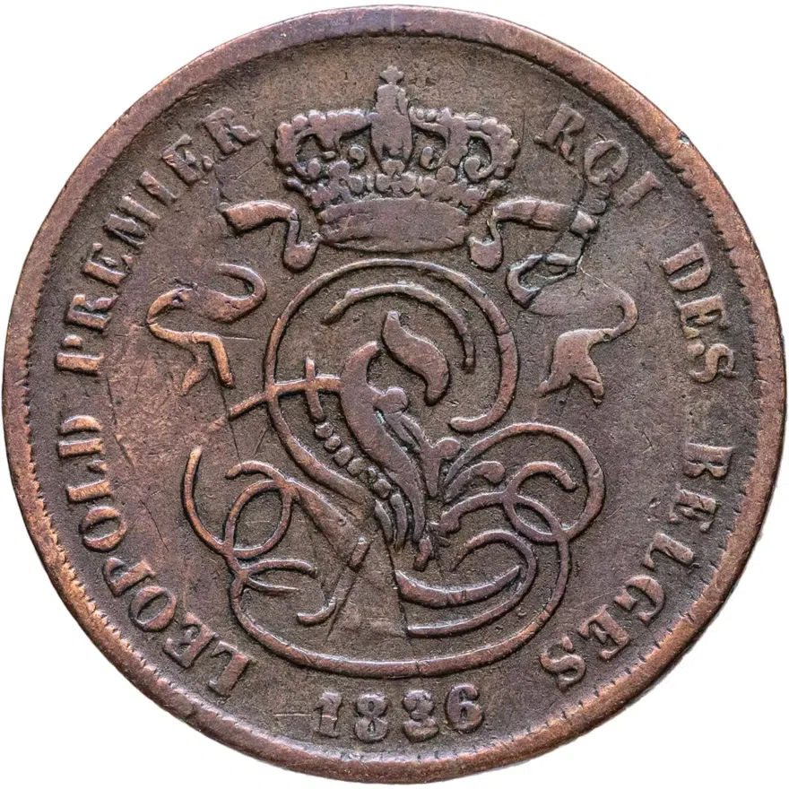 Бельгия 2 сантима (centimes) 1836, реверс