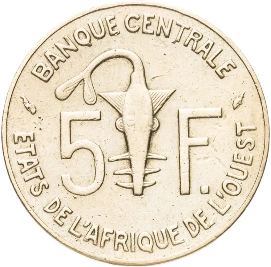 Западная Африка (BCEAO) 5 франков (francs) 1987, аверс