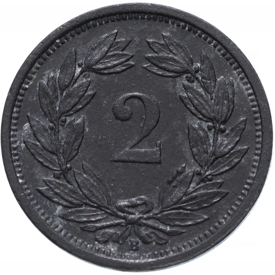 Швейцария 2 раппена (rappen) 1942