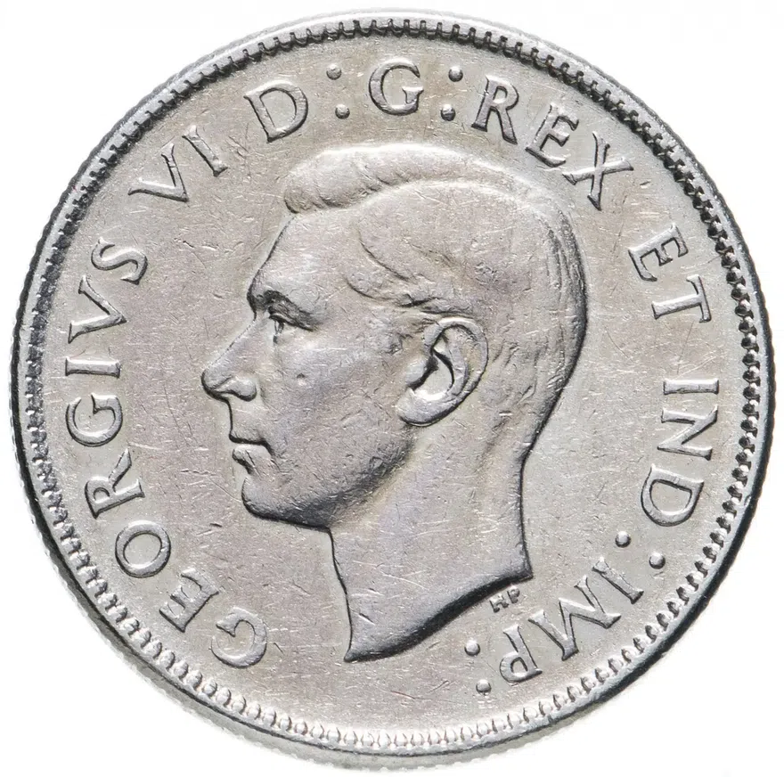 Канада 25 центов (cents) 1947 "Кленовый лист", реверс