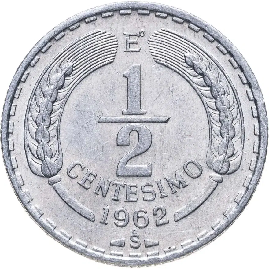 Чили 1/2 сентесимо (centesimo) 1962, аверс