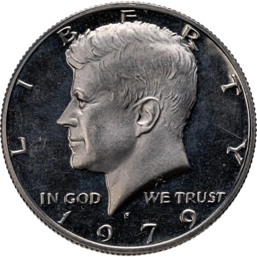 США 50 центов (1/2 доллара, half dollar) 1979 Kennedy Half Dollar (Кеннеди) знак монетного двора "S" - Сан-Франциско, аверс