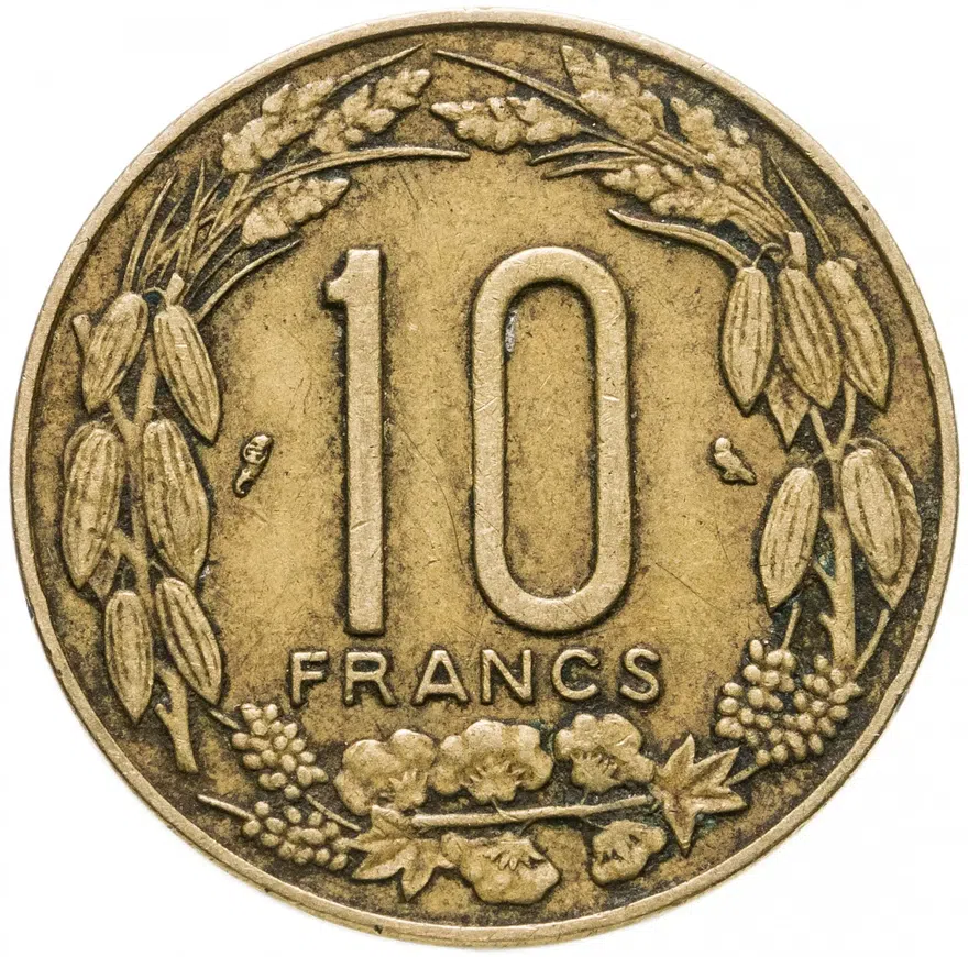 Французская Экваториальная Африка 10 франков (franc) 1972 Камерун, реверс