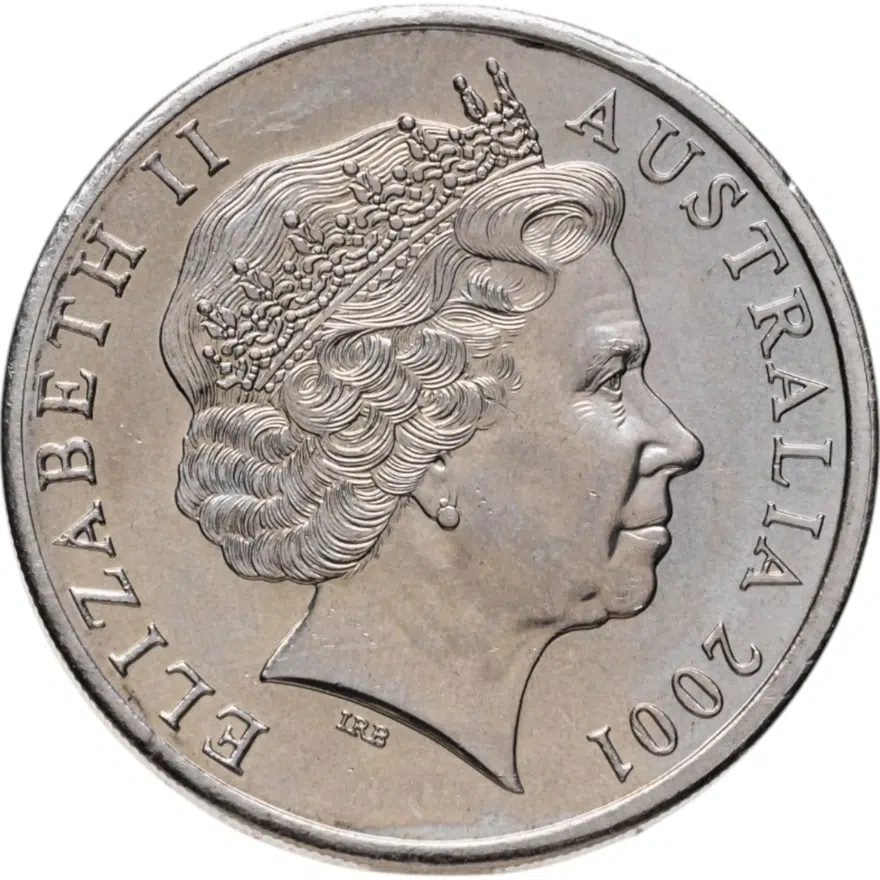 Австралия 20 центов (cents) 2001  Столетие Федерации - Тасмания, реверс