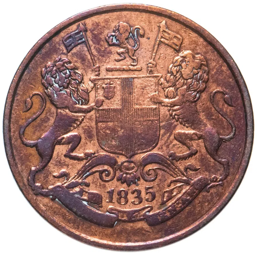Индия (Британская) 1/4 анны (anna) 1835, реверс