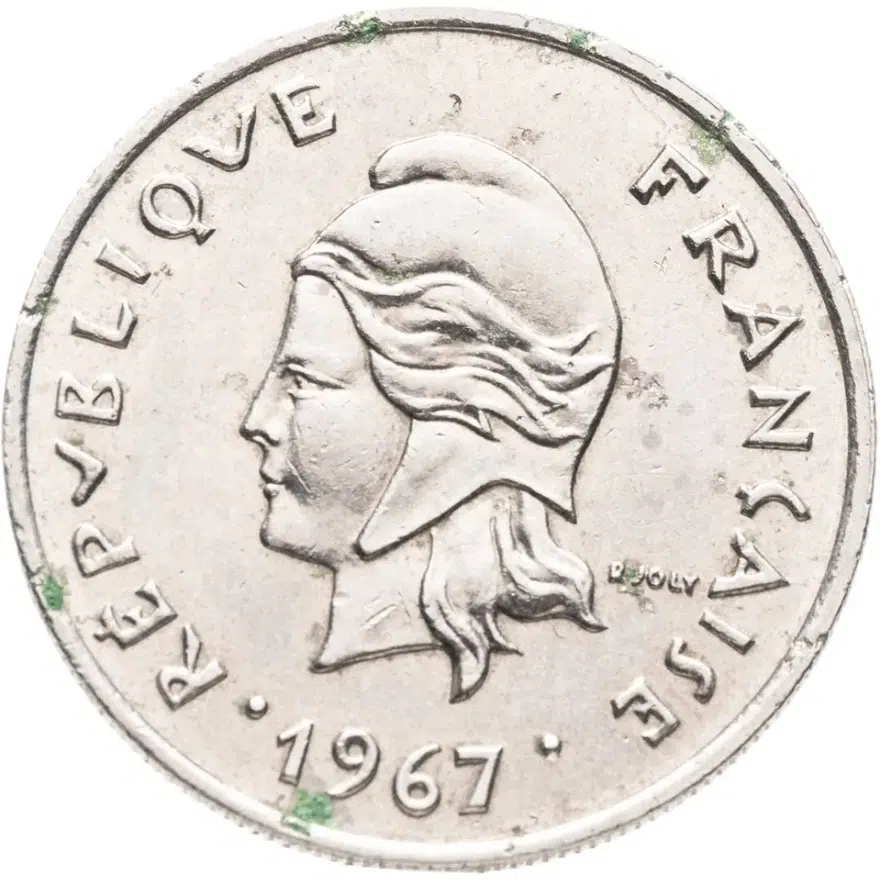 Французская Полинезия 10 франков (francs) 1967
