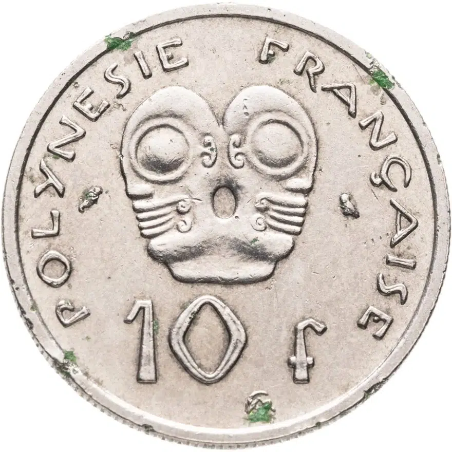 Французская Полинезия 10 франков (francs) 1967, реверс