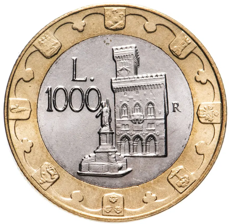 Сан-Марино 1000 лир 1997, реверс