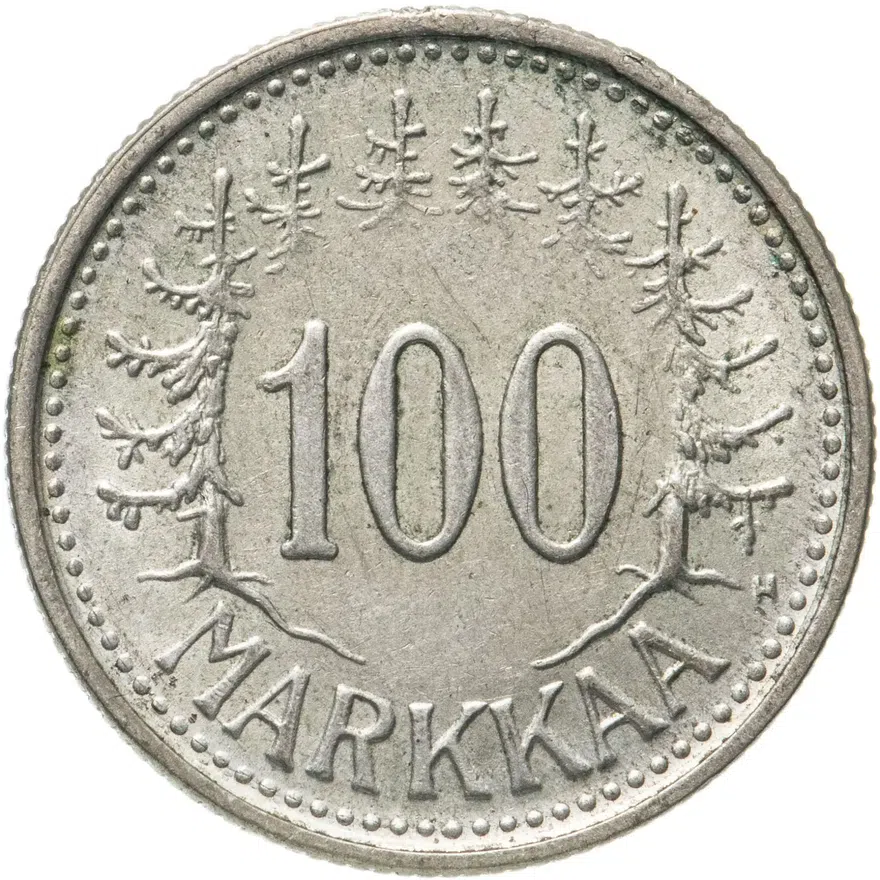 Финляндия 100 марок (markkaa) 1957