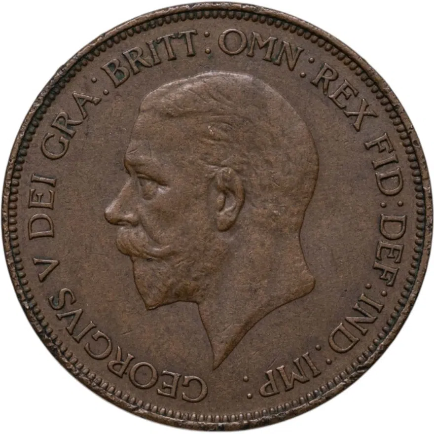 Великобритания 1 пенни (penny) 1928, реверс
